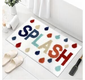 Bathroom Rugs, Absorbent Non Slip and Soft Fluffy Microfiber Bathroom Mat 20x30